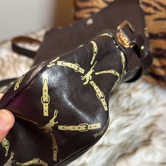 Longchamp Shoulder Bag Leather Dark Brown Horse - Picture 7 of 14